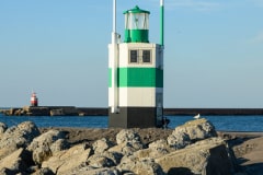 Molenkopf Süd grüner Leuchtturm Ship Spotting IJmuiden