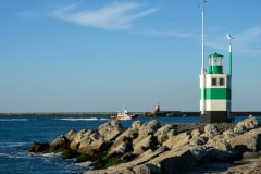 Molenkopf Süd grüner Leuchtturm Ship Spotting IJmuiden
