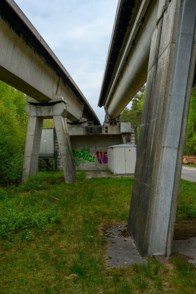 Weiche in  der Teststrecke beim Transrapid Besucherzentrum in Lathen