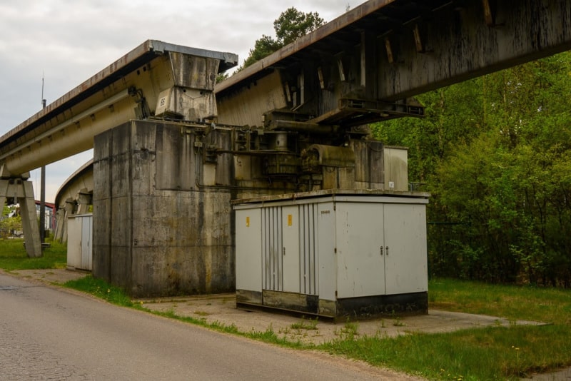 Weiche in  der Teststrecke beim Transrapid Besucherzentrum in Lathen
