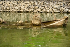 Aalkutter im Rhein bei Neuss