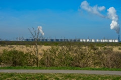 Blick auf den Rottderdamer Hafen von der Koepel Zeeburg in Oostvoorne
