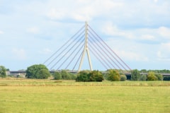 Niederrheinbrücke in Wesel von der alten Eisenbahnbrücke aus gesehen